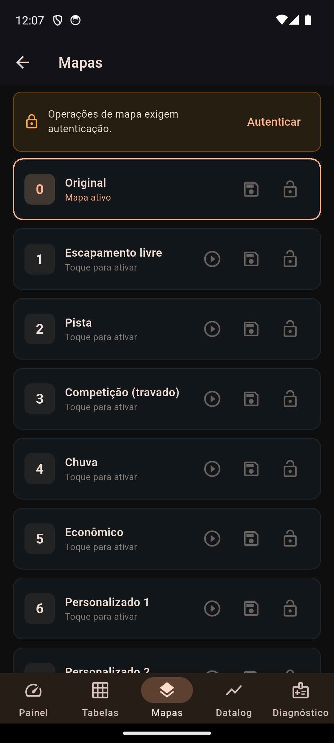 Catálogo de oito mapas